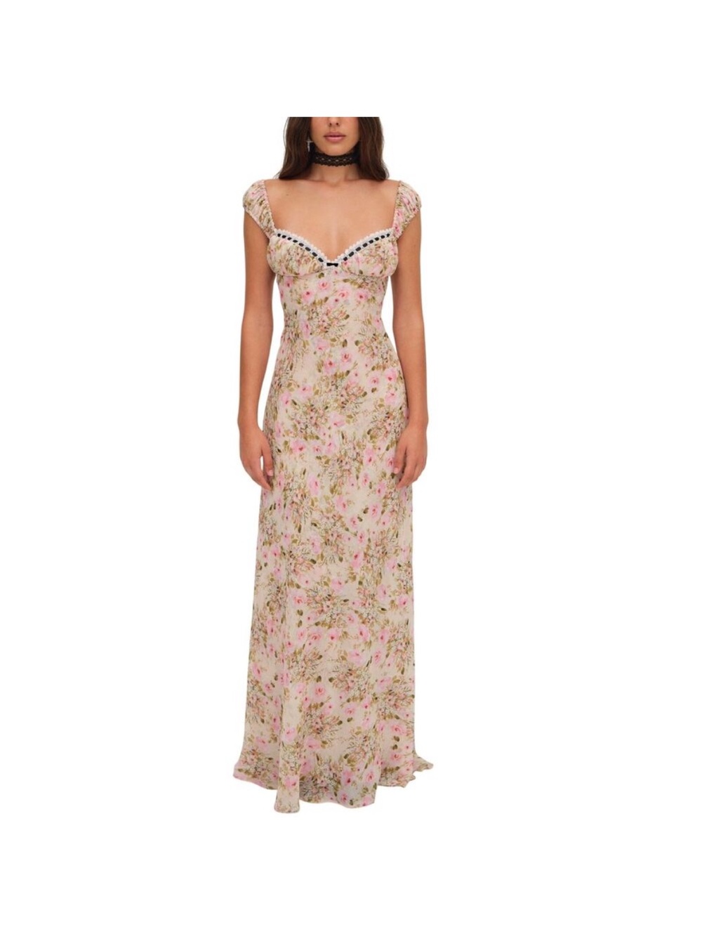 For Love And Lemons Pink Floral Maxi Dress